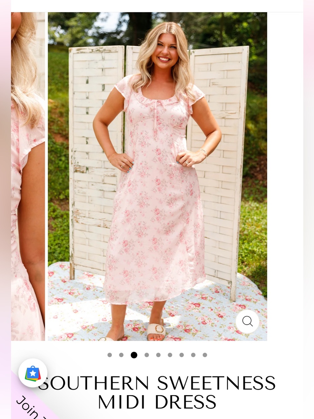 Pink Floral Midi Dress